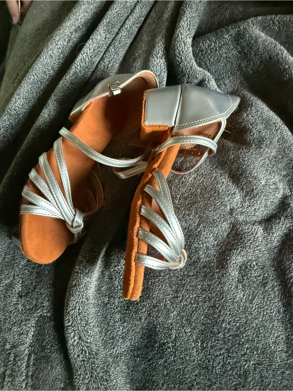 Girls ballroom shoes worn one time for convention.